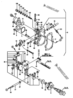  Двигатель Yanmar 3TNV76-XZN, узел -  Регулятор оборотов 