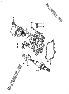  Двигатель Yanmar 4TNV98-ZVHYB1, узел -  Регулятор оборотов 