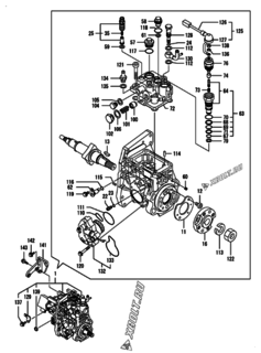  Двигатель Yanmar 4TNV98T-ZNPZ, узел -  Топливный насос высокого давления (ТНВД) 