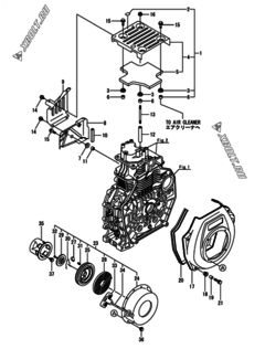 Двигатель Yanmar L70N5EF1C1AA, узел -  Пусковое устройство 