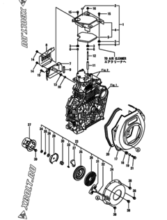  Двигатель Yanmar L100N6CF1T1AA, узел -  Пусковое устройство 