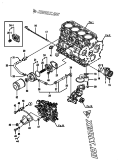  Двигатель Yanmar 4TNV88-BKNKR2, узел -  Система смазки 