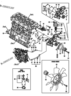  Двигатель Yanmar 4TNV88-BKNKR3, узел -  Система водяного охлаждения 