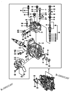  Двигатель Yanmar 4TNV88-BKNKR, узел -  Топливный насос высокого давления (ТНВД) 