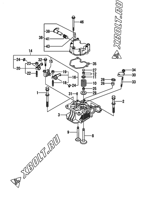  Головка блока цилиндров (ГБЦ) двигателя Yanmar L70N6CA1T1AAS1