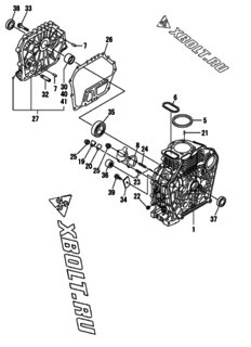  Двигатель Yanmar L100N2FF1Z1AAFV, узел -  Блок цилиндров 