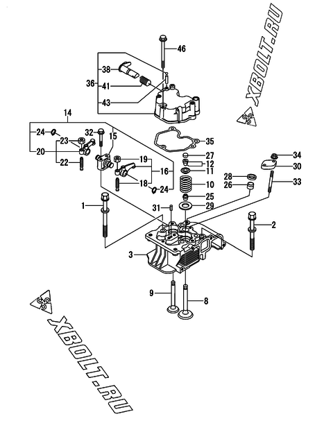  Головка блока цилиндров (ГБЦ) двигателя Yanmar L70N6FJ1F1HACA