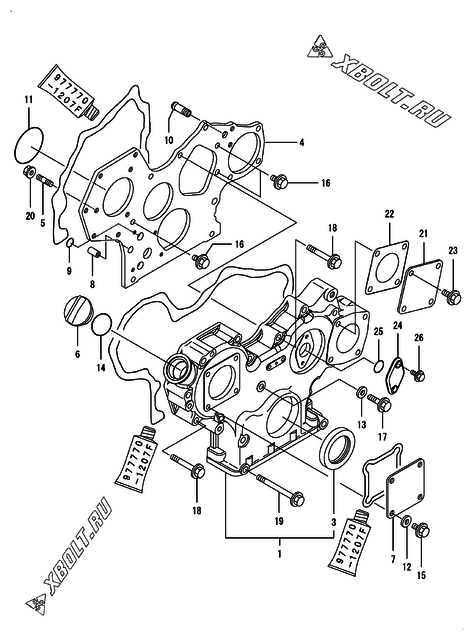  Корпус редуктора двигателя Yanmar 3TNV84T-BKWM