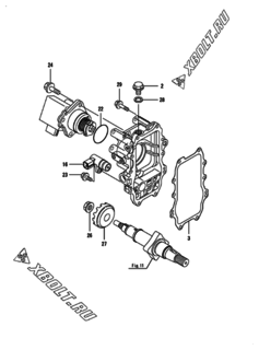  Двигатель Yanmar 4TNV98-ZNGTF, узел -  Регулятор оборотов 