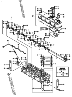  Двигатель Yanmar 4TNV88-BDAW, узел -  Головка блока цилиндров (ГБЦ) 
