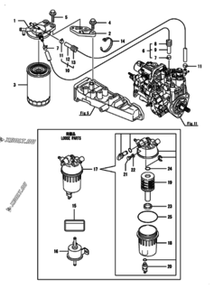  Двигатель Yanmar 3TNV88-BGMF, узел -  Топливопровод 