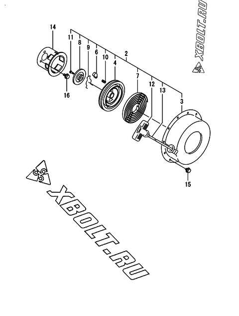 RECOIL STARTER двигателя Yanmar L70N5EF1C1EAIN