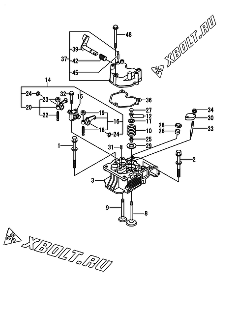  Головка блока цилиндров (ГБЦ) двигателя Yanmar L70N6FF1L1AA