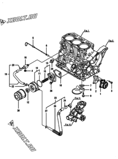  Двигатель Yanmar 3TNV88C-DTR4, узел -  Система смазки 